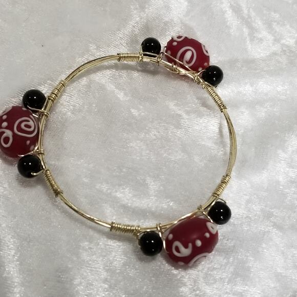 silver tone wired bracelet 2 1/2" opening 1.1976 - Picture 6 of 6